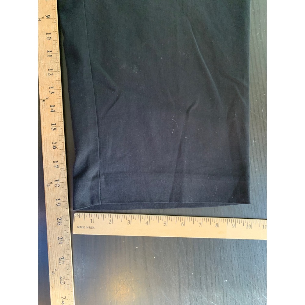 Chico's Black Cropped Trousers Stretch Cotton Blend Pants Size 3 US‎ 16 Minimal - Picture 8 of 9